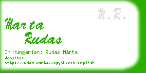 marta rudas business card